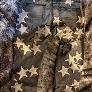 AMIRI Star-Embellished Gray Jeans